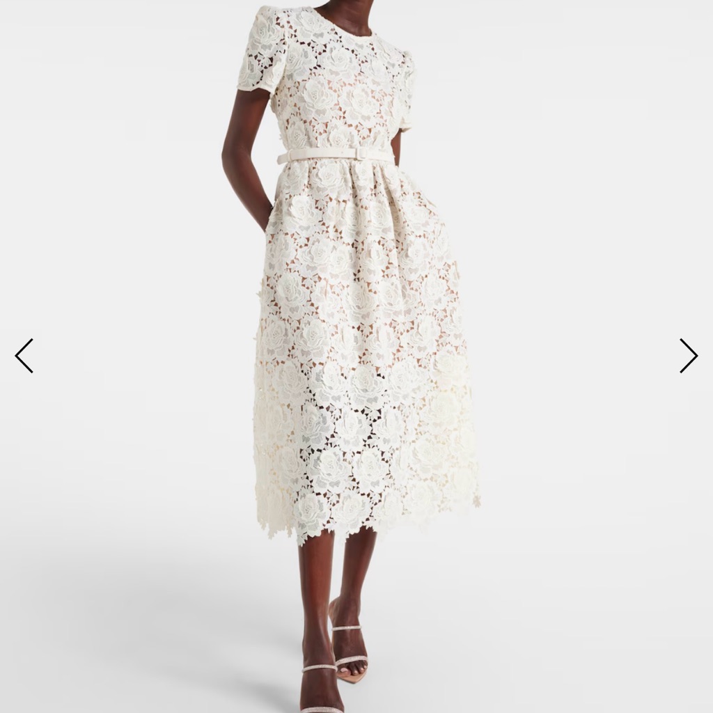 Self- Portrait Lace Midi Dress -Brand New, Never Worn, With Tags! Us Size 2